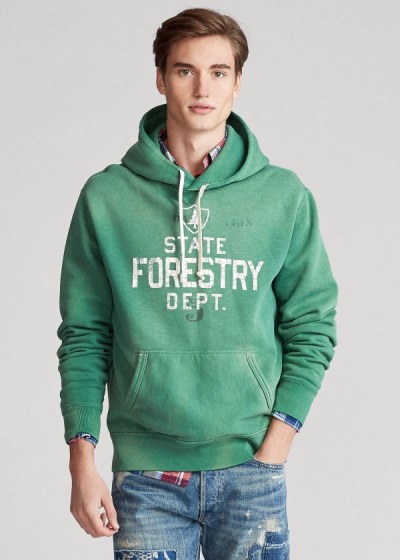 Men's Polo Ralph Lauren Fleece Graphic Hoodies | 825643OAZ